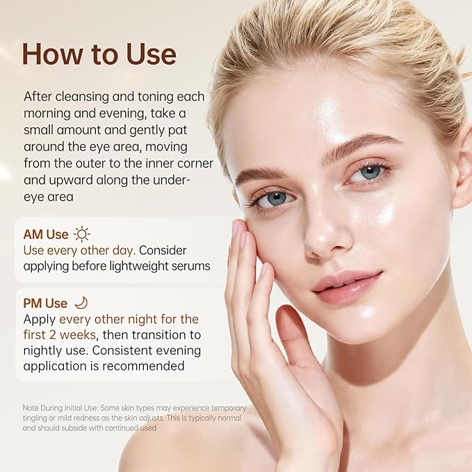 BOLI Caffeine Eye Cream, Under Eye Cream Niacinamide Peptides for Puffy Bags Fine Lines Dark Circles (1.05 oz)