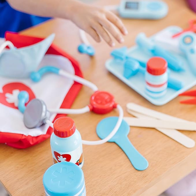 Melissa & Doug Get Well Doctor’s Kit Pretend Play Set – 25 Toy Pieces for Preschool Girls, Boys Doctor Role Play Set, Doctor Kit for Toddlers and Kids Ages 3+