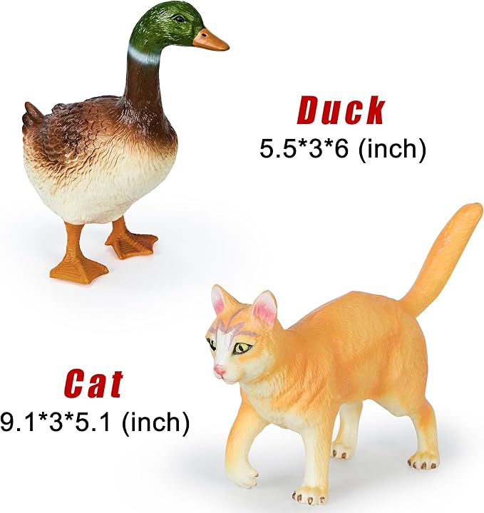 6 Pack Soft Jumbo Farm Animal Toys,Big Realistic Animals Farm Figures for Kids Toddlers Boys Girls 1 2 3 4 5Year Old,Christmas Brithday Gift