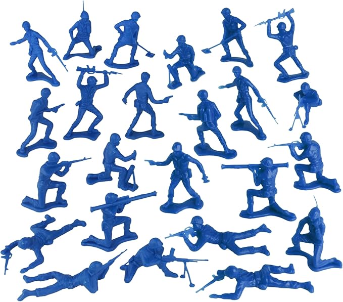 TimMee Plastic Army Men - Blue 48pc Toy Soldier Figures - Made in USA