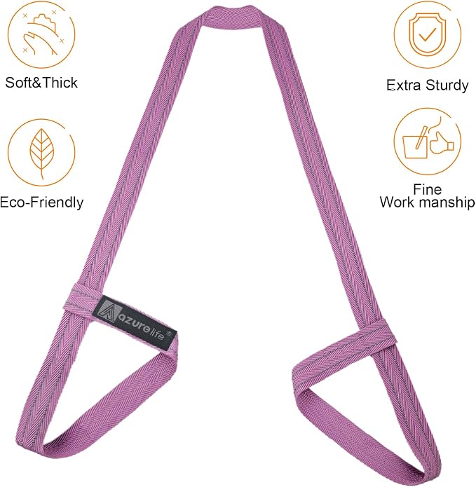 A AZURELIFE [MAT NOT Included] Yoga Mat Sling, Yoga Mat Straps for Carrying, Easy-Cinch Yoga Mat Holder Strap