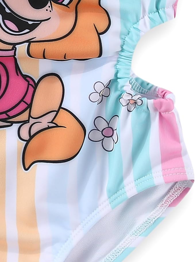 Paw Patrol Nickelodeon Girls UPF 50+ One Piece Bathing Suit for Toddler and Big Kids