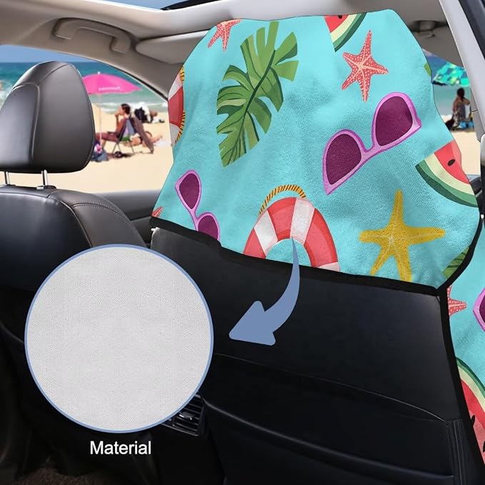 INSTANTARTS Summer Pool Watermelon Car Seat Cover Protector Sweat Towel Multi-Functional Car