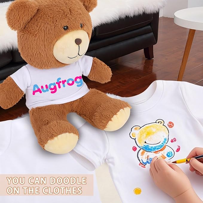 8 - Pack White Blank T - Shirts for 17 - 18 Inch Bears | Thick DIY Stuffed Animal Canvas Clothes (White)