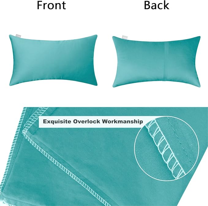 4-Pack 100% Cotton Lumbar Comfortable Solid Decorative Throw Pillow Case,Thmyo Rectangle Cushion Cover Pillowcase Sublimation Blank Pillow Covers DIY Throw Pillowcase(12x20inch/30x50cm, Green)