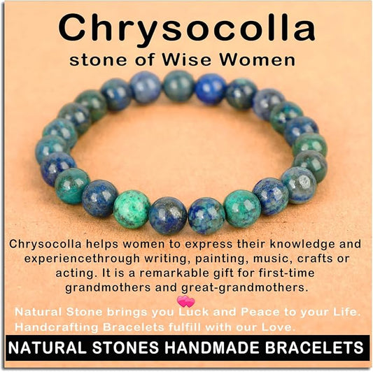 AD Beads Handmade Gemstone Stretch Elastic Bracelet Crystal Healing Reiki Nature's Beauty and Spiritual Essence Unisex
