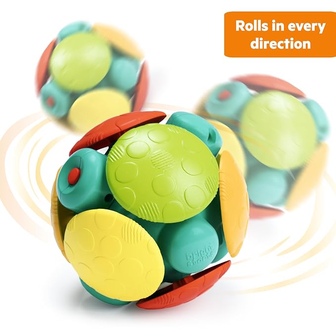 Bright Starts Wobble Bobble Activity Ball Toy, Baby & Toddler Crawl Toy, Interactive Sounds & Textures, Ages 3 Months+