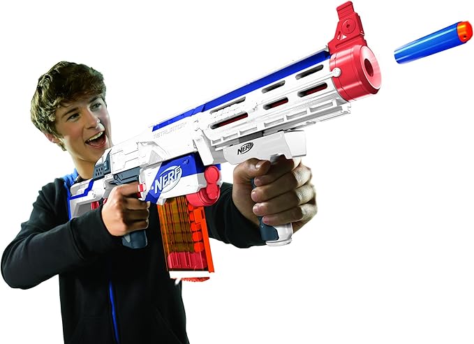 NERF N-Strike Elite Retaliator Blaster, Stock, Grip, Barrel, 12-Clip, 12 Darts, Outdoor Toys for Kids 8+ (Amazon Exclusive)