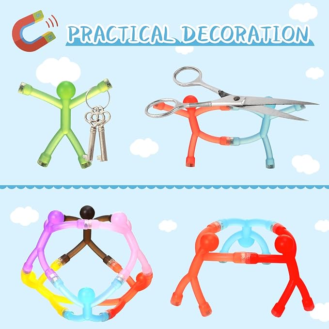 30 Pcs Humanoid Magnetic Toys Colorful Fidget Toys for Adults Hobbies Crafts Science Cute Novelty Man Fridge Magnets Men Refrigerator Magnets for Refrigerator, Door, Office Fun (Funny Style)