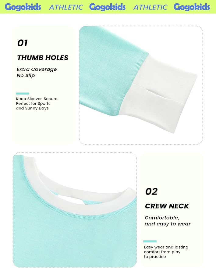 Gogokids Girls Shirts Long Sleeve Athletic Shirts Open Back Tops Active Sports Tshirts Yoga Workout Crop Tees 5-14 Years
