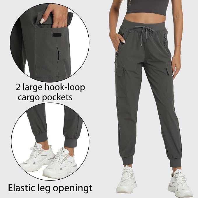 Women's Joggers Cargo Pants Lightweight Quick Dry Hiking Running Pants for Athletic Casual & Outdoor
