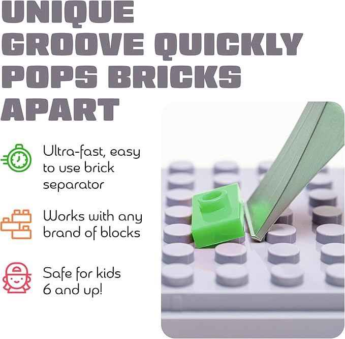 World's Fastest Separator Tool - Efficient Remover for Kids and Adults - Perfect for Ages 6 and Up - Essential Brick Tool (Lime Green)