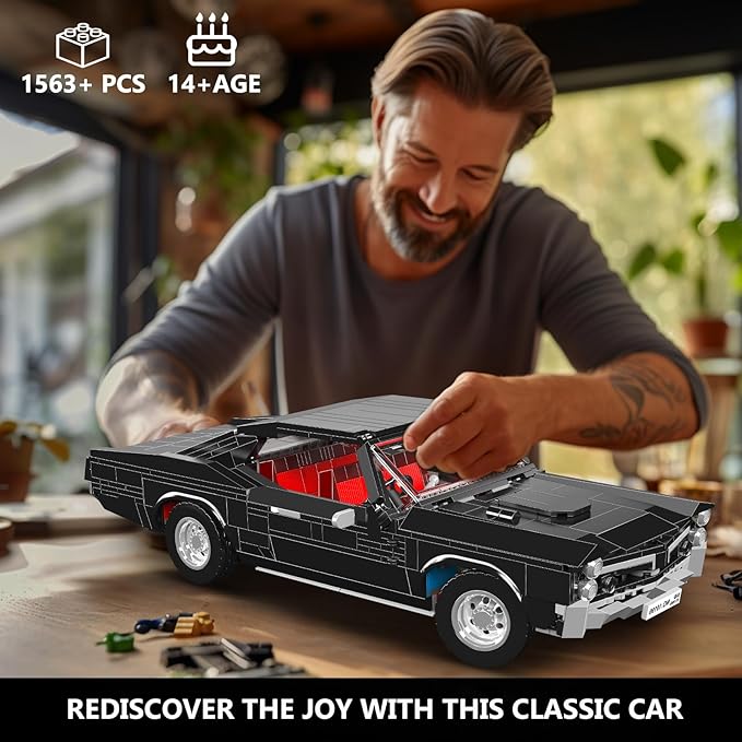 Mould King 10199 Sports Car Building Block Kits, MOC Classic Vintage Car Model Building Sets, Gift for Age 14+/Adult Collections Enthusiasts (1563+ Pieces, Static Version)