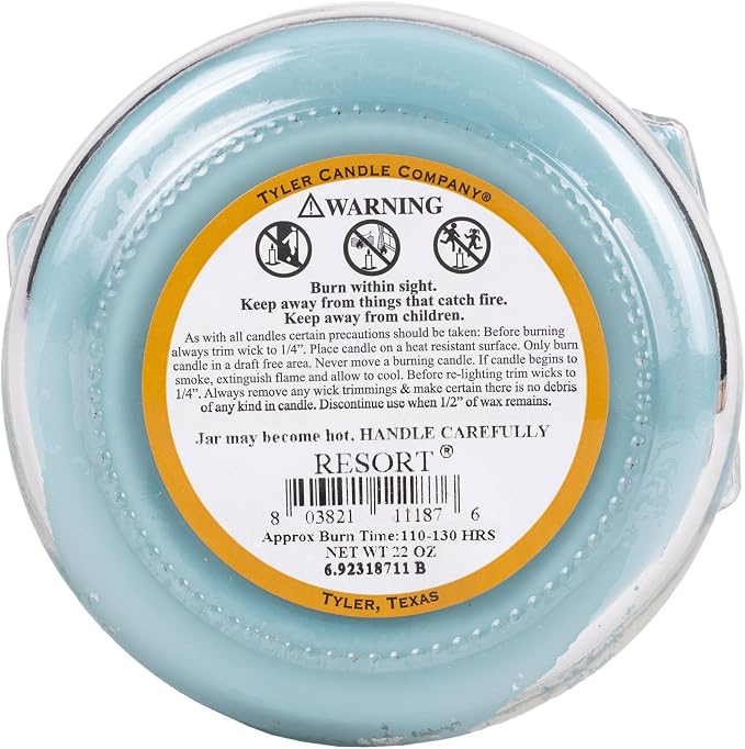 Elanze Designs Tyler Candle Resort Scented Aromatherapy Candle - 22 oz, 11 oz and 3.4 oz Glass Jar Bundle; Set of 3