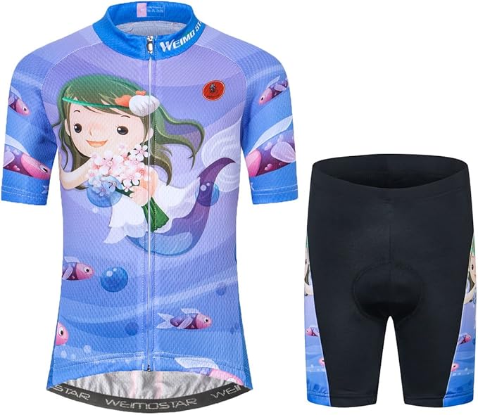 Children Cycling Jersey Set Clothing Boys Girls Shorts Pad Suits