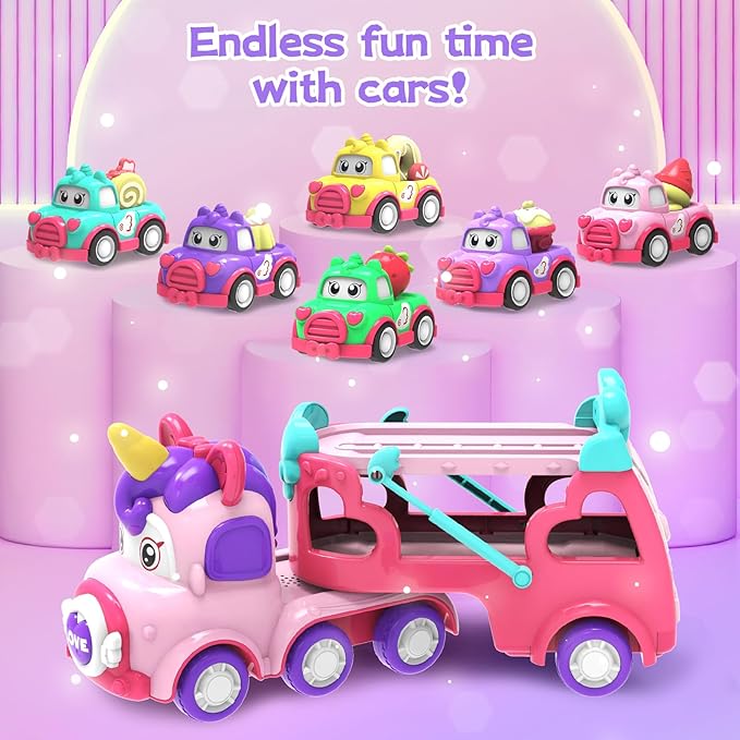 Dinosaur Toys for Kids 2 3 4 5 6,5 in 1 Dinosaur Truck with 4 Dino Car,Light & Sound,Toys for 2-7 Year Old Boys Toddlers,Christmas Birthday Gift Toys for 3 4 5+ Year Old Boys Girls Kids