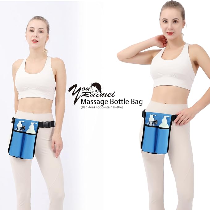 Massage Bottle Bag Massage Therapist Holster Massage Lotion Holster Massage Oil Holster（YR-2KD-Blue）