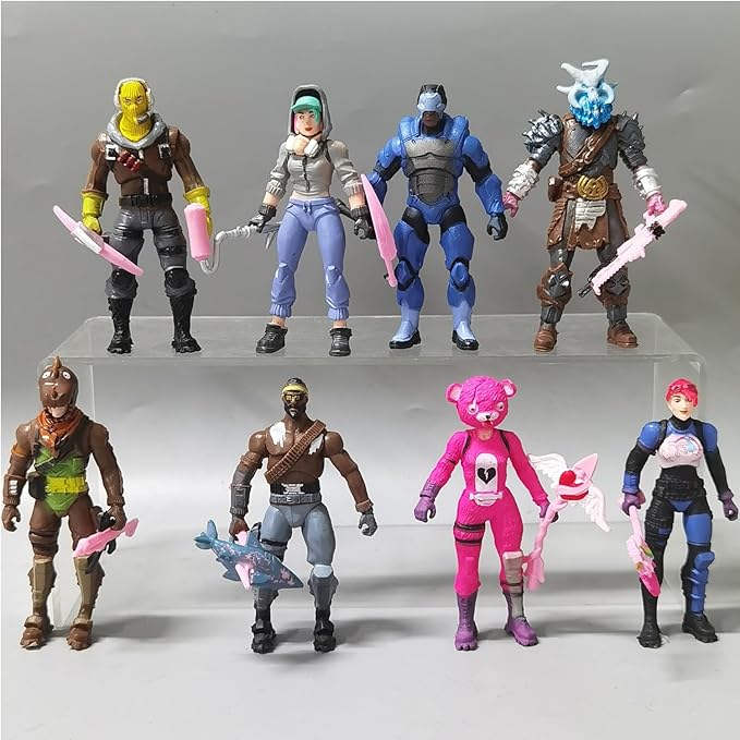 8-Piece Video Game Action Figures Set Cake Toppers,with Weapons Toy Figurines Set for Game Fans Gifts Home Decorations