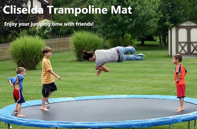 Cliselda Trampoline Replacement Mat, Fits 12 ft 14 ft 15 ftRound Trampoline Frame with 72/88/96 V-Rings and Spring Tool, Fits 5.5-7" Springs, Jumping Mat (Excluding Frame and Spring)