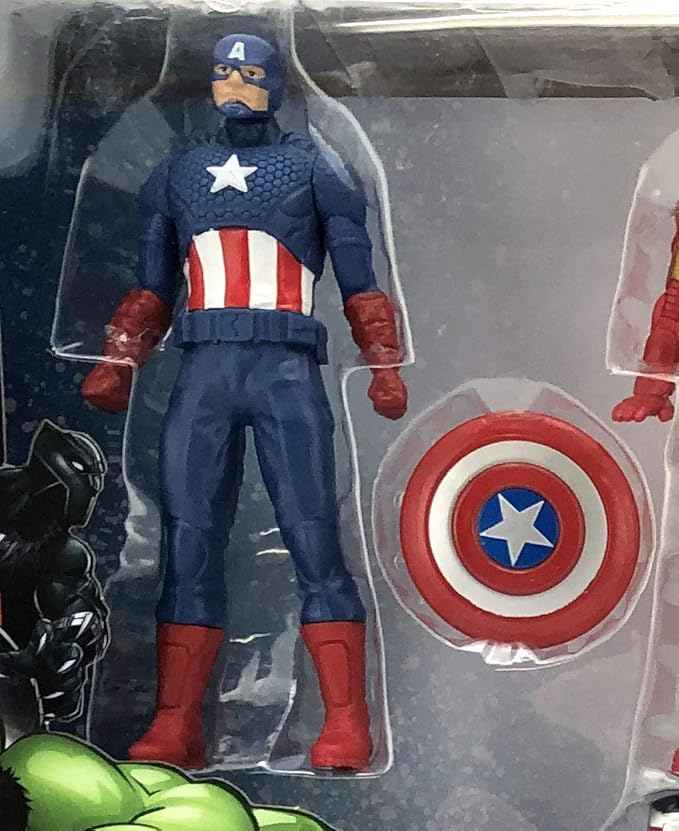 Marvel Avengers Action Figures - Iron Man, Hulk, Black Panther, Captain America, Spider Man, Ant Man, War Machine & Falcon! (8)