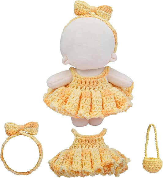 17cm Doll Clothes Handmade - Cute Stylish Styles Clothes for Dolls, Handcrafted Accessories for Doll Pendant, Gift (Yellow)