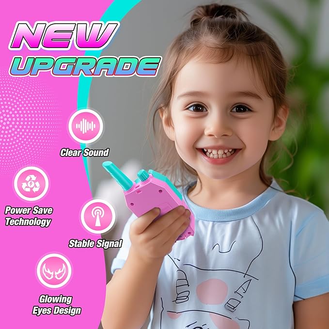 Cool Walkie Talkies for Girls Kids: Birthday Toys Gifts for 3 4 5 6 7 8 Year Old Girls Toys Ages 6-8 Kids Walkie Talkies 2 Pack Outdoor Hiking 2 Way Radio Toy for 3-8 Year Old Girl Gift