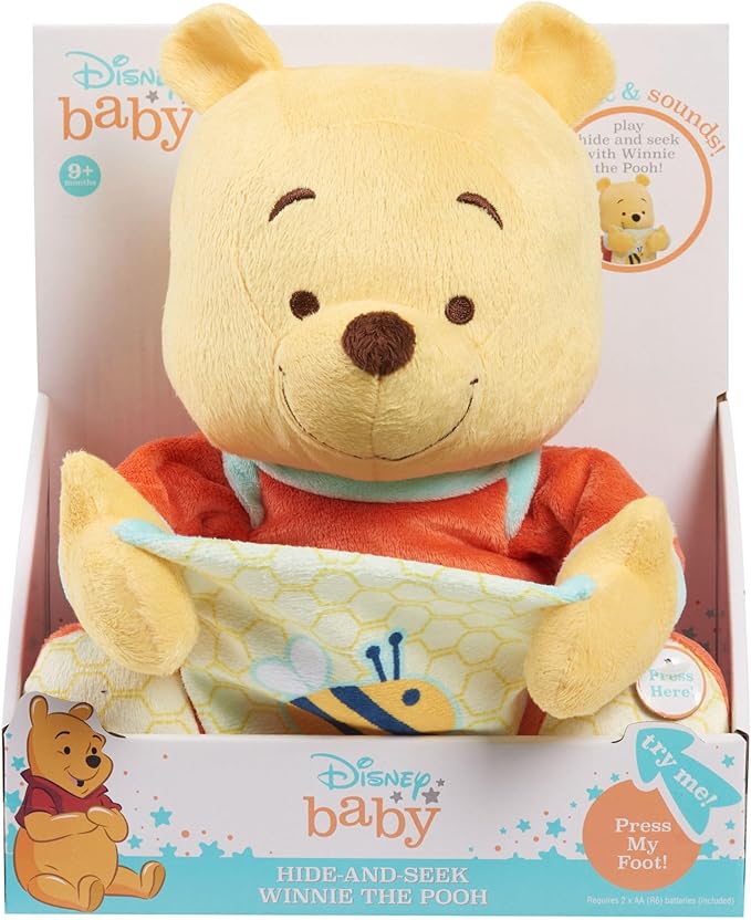 Disney Baby Hide-and-Seek Winnie The Pooh Interactive Plush, Kids Toys for Ages 09 Month by Just Play