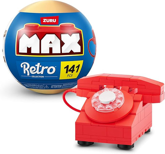 MAX Premium Retro Building Bricks Collection (Telephone) by ZURU, Building Bricks for Teens, Adults and Collectors. Build, Collect and Display Your Ultimate Collection of Retro Technology!