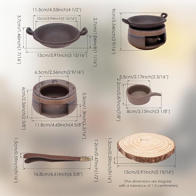 Ceramic Aromatherapy Burner, Incense Burner Kit with Clip and Pine Pad, Essential Oil Burner, Zen Incense Holder for Home Fragrance, Meditation, Relaxation & Bedroom Decor