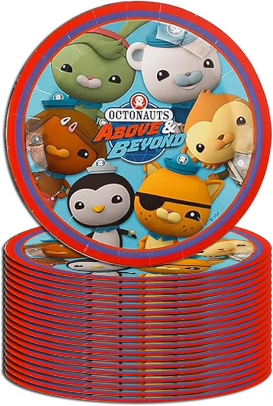 Mighty Mojo Octonauts Party Supplies: Set of 20 Colorful 9-Inch Paper Plates - Perfect for Birthday Celebrations, Kids' Events, Ocean-Themed Parties, Disposable Tableware