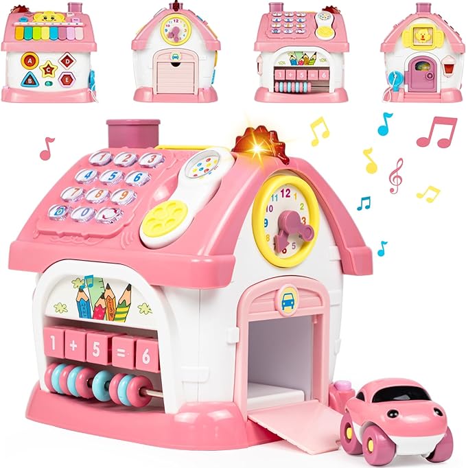 Marstone Toddler Toys for 1 Year Old Girl Gifts: First 1st Birthday Gifts for Girls and Boys, 8-in-1 Musical Learning House Baby Toys 6-12 12-18 Months, Educational Toddler for Ages 0-2