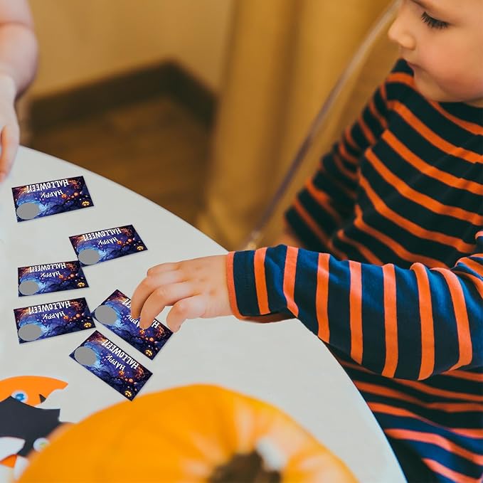 Halloween Scratch Off Cards - 50 Witch Party Scratch Prize Cards - Pumpkin Festive Raffle Tickets for Adults Families Events Business Groups Game Supplies - C07