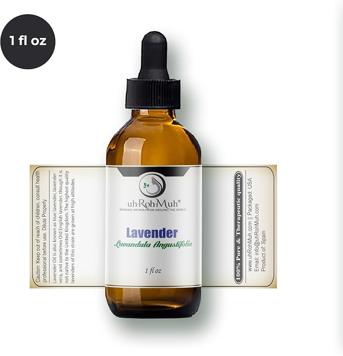 Organic Lavender Essential Oil - Steam Distilled Lavandula Angustifolia, Flower Oil, Premium Floral Aroma Middle Note Oil for Aromatherapy, Skincare, Haircare and DIY Cosmetic Formulations - 1 Fl oz