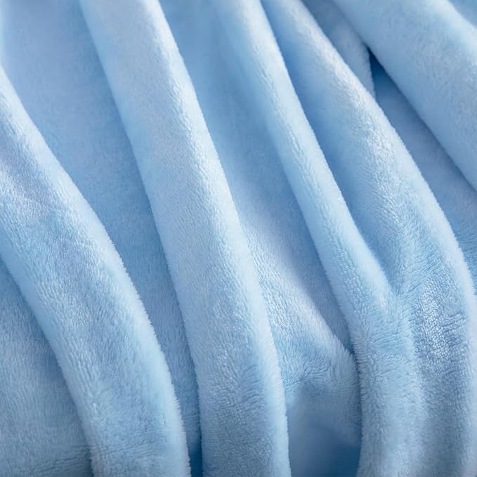 Light Blue Fleece Plush Throw Blanket 90"x90"for Couch Fuzzy Cozy Flannel | Super Soft Lightweight Microfiber Blanket for Sofa Bed bedroom Home Decor All Season,Birthday Gifts for Women Mom Adult