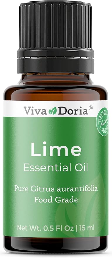 Viva Doria Lime Essential Oil, 100% Pure, Natural, Mexican Lime Essential Oil, Undiluted, for Aromatherapy | Food Grade, 15 mL (0.5 Fluid Ounce)