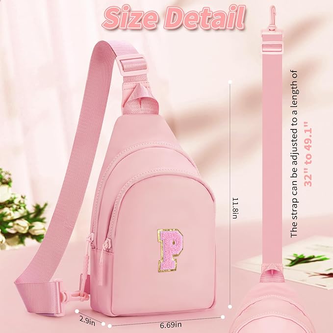 Birthday Gift for 5 6 7 8 9 10 11 12 13 14 15 16 Year Old Girls Fanny Pack Crossbody Bags for Women,Cute Trendy Stuff - Peach,P