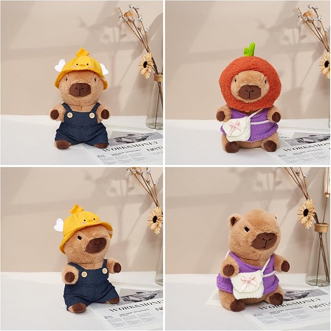 Capybara Plush Toy, Cute Stuffed Animals Kawaii Capibara Plush Pillow Christmas Birthday Easter Valentine's Day Gift for Kids Boys Girls (10 PCS)
