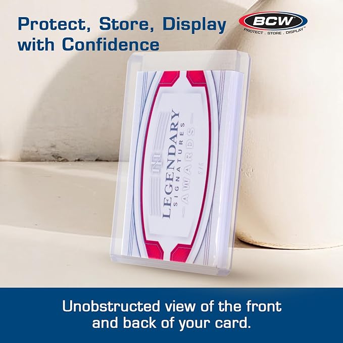 BCW Thick Card Topload Holder | Holds Relic, Patch, and Jersey Cards | Protective Card Sleeves for Collectibles and Trading Cards | Protective Rigid Plastic Display Card Holder (240 pt. / 7 MM)