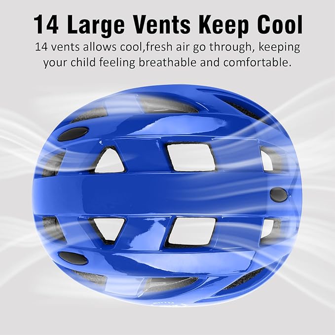 Kids Bike Helmet,2 Sizes Adjustable for Youth Child Boys & Girls Ages 3-5-8-14,Ventilation and Multi-Sport for Bicycle Skate