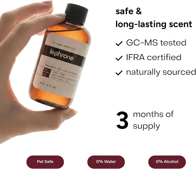 Essential Oil for Waterless Diffusers, Premium Aroma Oil for Home Scenting, Fragrance Oils for Cold Air and Ultrasonic, Pure, Hotel Luxury, Aromatherapy 3 fl oz (Vintage Aesthetic)