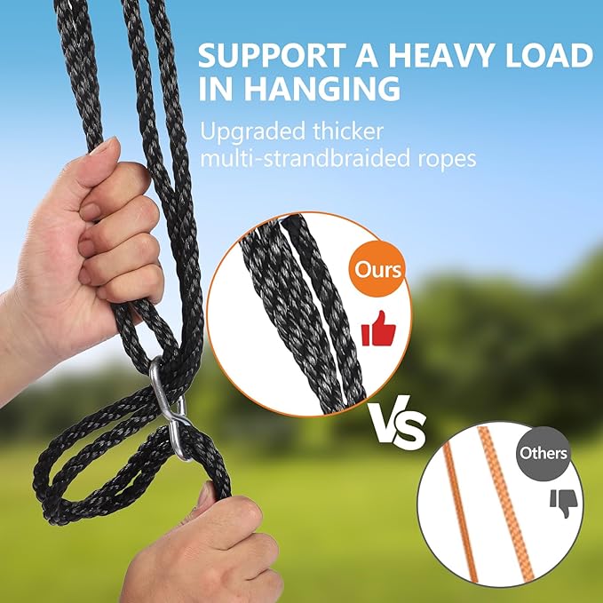 40 Inch Saucer Tree Swing for Kids, Outdoor Round Swing with Hanging Straps & Adjustable Ropes, Easy Assembly