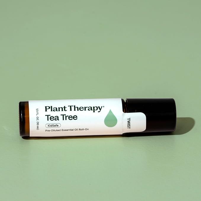 Plant Therapy Tea Tree Essential Oil 10mL (1/3 oz) (Pack of 2), 100% Pure, Pre-Diluted Roll-On, Natural Aromatherapy for Skin Blemishes and Immune Support