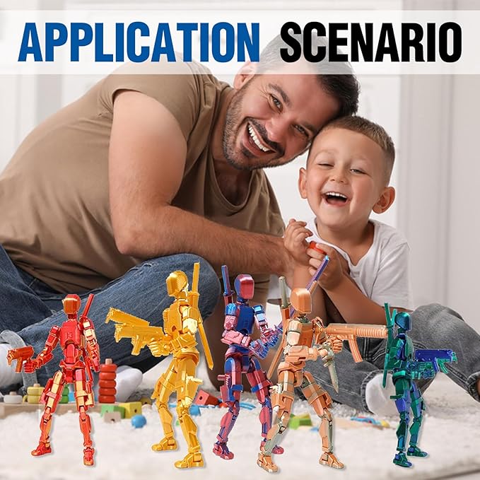 Assembly Completed T13 Action Figure, Titan 13 3D Printed Action Figure, Lucky 13 Assembled Dummy 13 Glow in The Dark