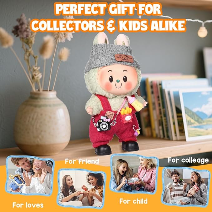 AICase for 17cm Doll Clothes/Outfit,Clothing Set for 17cm Doll,3 Piece Set Hat Clothing,Boys and Girls Stylish Adorable Clothes Accessories_Red-13