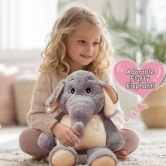 Elephant Stuffed Animal 21'',Large Stuffed Elephant Plush Toy,Soft Huggable Cute Elephant Plush Toy for Girls Boys Kids Babies,Gifts for Birthday Mother's Day Christmas