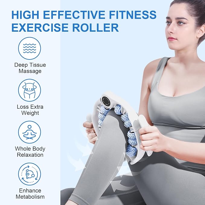 KESHWELL Cellulite Massage Roller,Muscle Massage Roller, Cellulite Remove Massager,Manual Massage Stick with Detachable Rollers for Leg,Neck,Back, Arm,Thigh.Blue