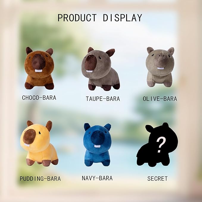 Urdu Blind Box Figures,Cute Fuwafuwa Capybara Series Plush Blind Box,Random Design Action Figures Collectible Toys Home Decorations, Holiday Birthday Gifts,Single Box