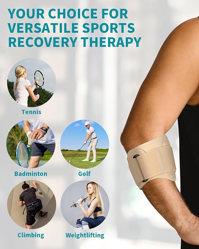 2PCS Castor Oil Pack Wrap for Tennis & Golfer's Elbow Castor Oil Wrap Tennis Elbow Brace Strap for Tendonitis Relief for Women Men Right & Left Hands,2 Per Pack