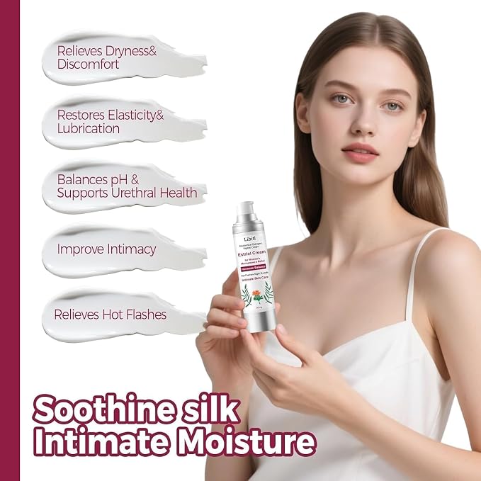 Estriol Cream for Women, Creamy Peach Vaginal Bioidentical Estrogen Cream, Menopause Care: Balance Hormones, Treat Hot Flashes, Night Sweats, and Protect Intimate Skin, 50g