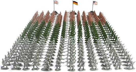 RAINBOW TOYFROG Army Men Action Figure Set - 300 pcs Toy Soldiers Military Playset - Classic Army Men Action Figures for Kids - Durable Army Toys for Imaginative Play ww2 Action Figures